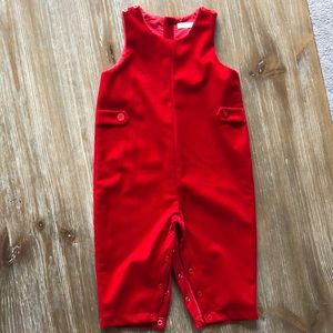 Boys Velvet holiday overalls